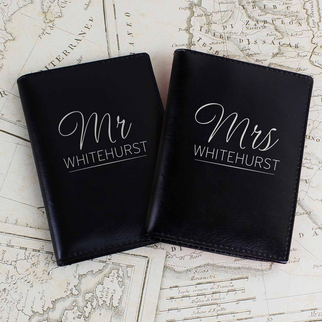 Personalised Mr & Mrs Passport Holders - Official Merchandise Gifts