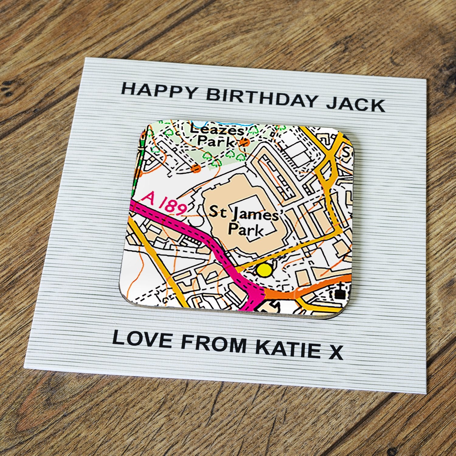 Personalised Newcastle Birthday Card With Coaster. Football Fan Gift