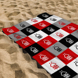 Personalised Nottingham Forest Beach Towel - Chequered