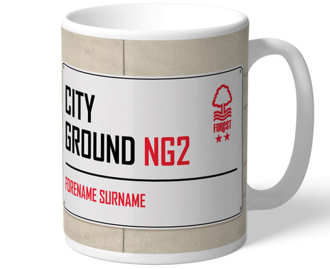 Personalised Nottingham Forest Mug - Street Sign - Official Merchandise Gifts