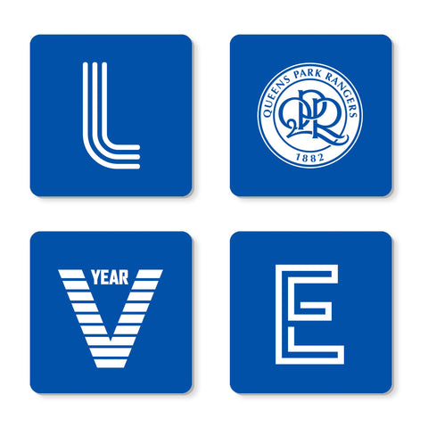Personalised Queens Park Rangers Coasters, Set of 4