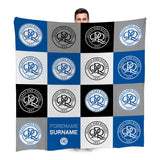 Personalised Queens Park Rangers Fleece Blanket - Chequered