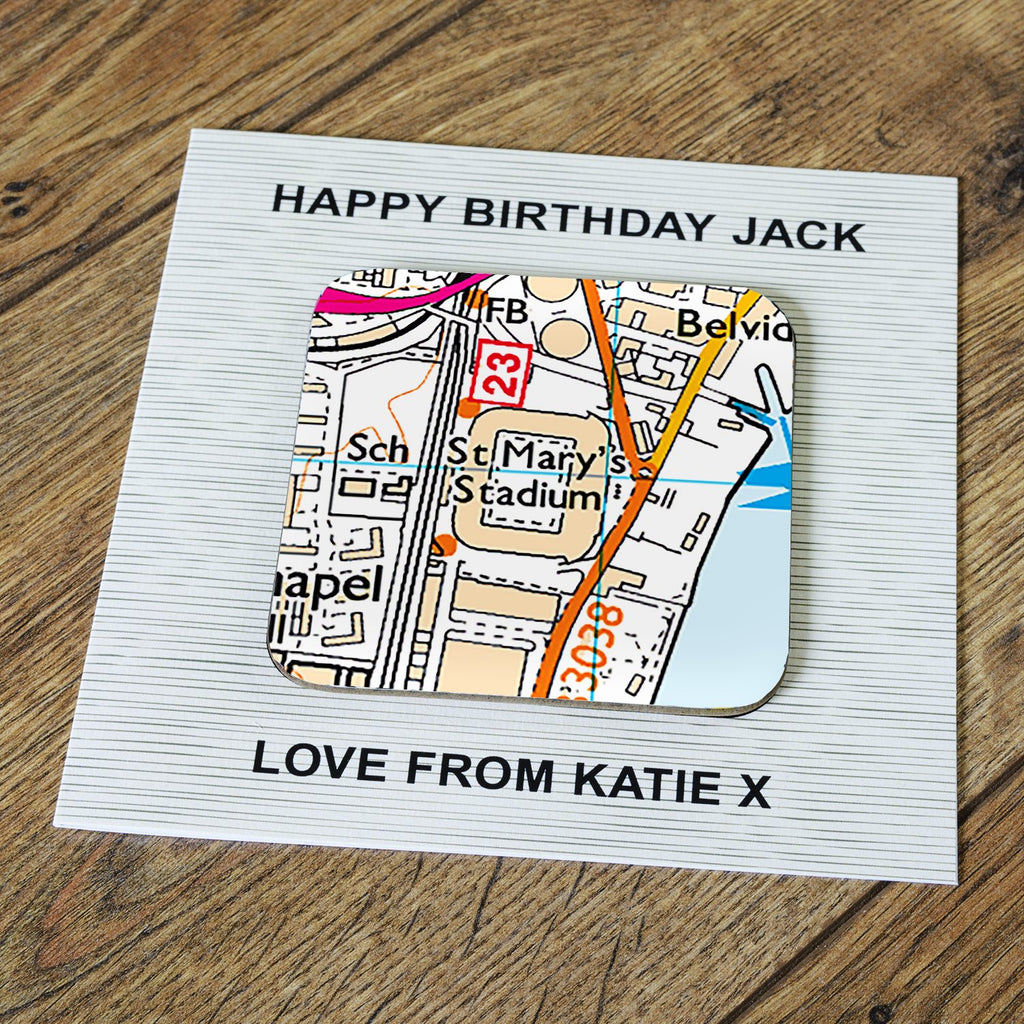 Personalised Southampton Card & Coaster  - Official Merchandise Gifts