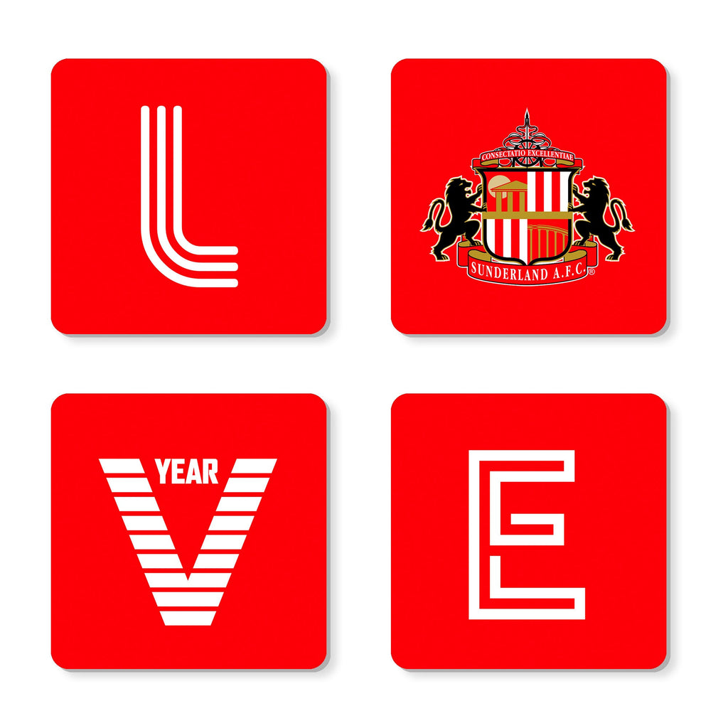 Personalised Sunderland AFC Coasters, Set of 4