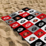 Personalised Sunderland Beach Towel - Chequered