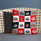 Personalised Sunderland Cushion - Chequered (18")