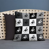 Personalised Swansea City Cushion - Chequered (18")
