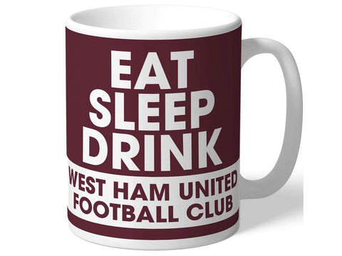 Personalised West Ham Mug - Eat Sleep Drink - Official Merchandise Gifts