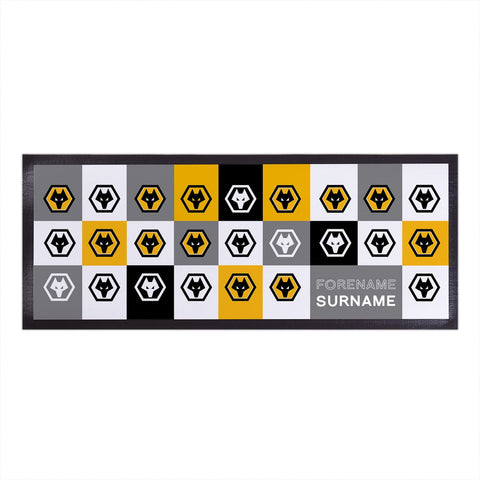 Personalised Wolves Bar Runner - Chequered