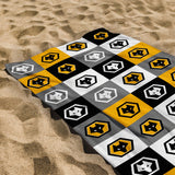 Personalised Wolves Beach Towel - Chequered