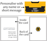 Personalised Wolves Birthday Card  - Official Merchandise Gifts