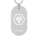 Personalised Wolves Crest Dog Tag Pendant