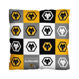 Personalised Wolves Cushion - Chequered (18")