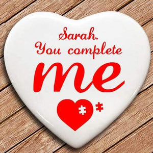 Personalised You Complete Me Heart Keepsake - Official Merchandise Gifts