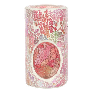 Pillar Pink Iridescent Crackle Oil Burner