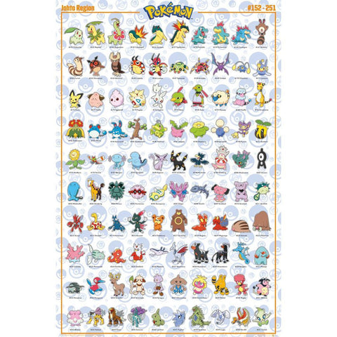 Pokemon Poster Johto 212  - Official Merchandise Gifts