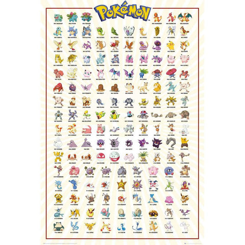 Pokemon Poster Kanto 188  - Official Merchandise Gifts