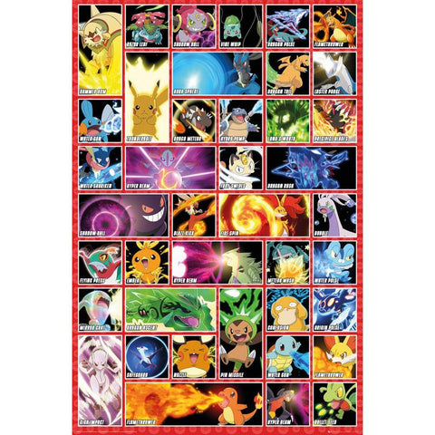 Pokemon Poster Moves 97  - Official Merchandise Gifts