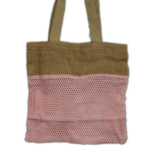 Pure Soft Jute and Cotton Mesh Bag - Rose