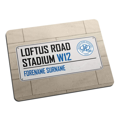 Personalised Queens Park Rangers FC Street Sign Mouse Mat