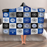 Queens Park Rangers Personalised Adult Hooded Fleece Blanket - Chequered