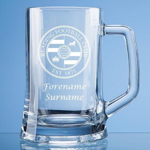 Personalised Reading FC Large Glass Tankard