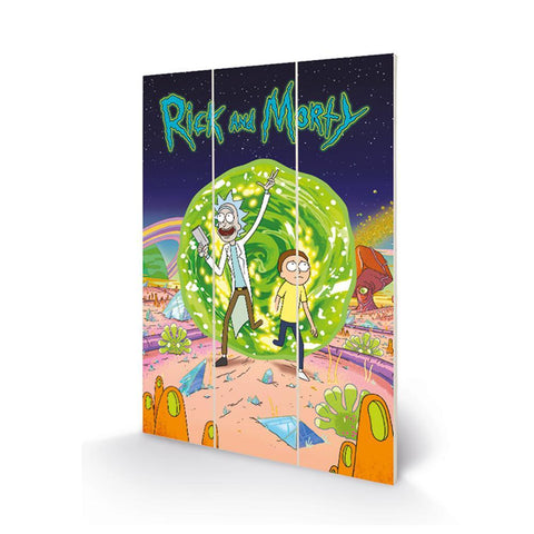 Rick And Morty Wood Print Portal  - Official Merchandise Gifts