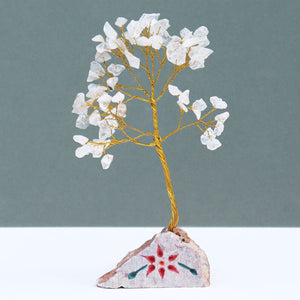 Rock Crystal Gemstone Tree Ornament - 80 Stone