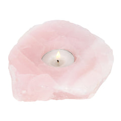 Rose Quartz Crystal Tealight Holder