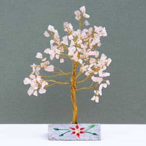 Rose Quartz Gemstone Tree Ornament - 160 Stone