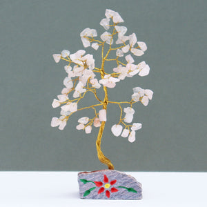 Rose Quartz Gemstone Tree Ornament - 80 Stone