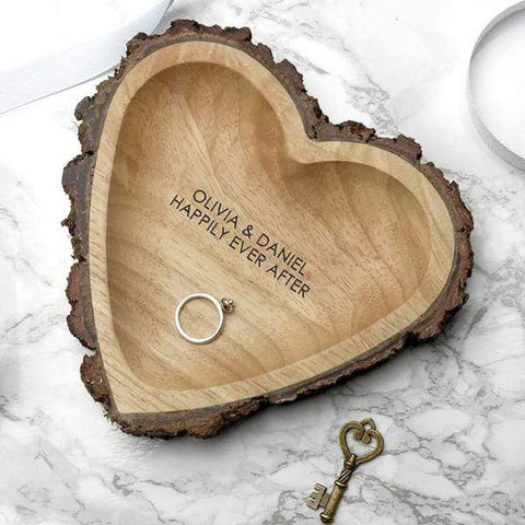 Rustic Carved Wooden Heart Dish - Official Merchandise Gifts