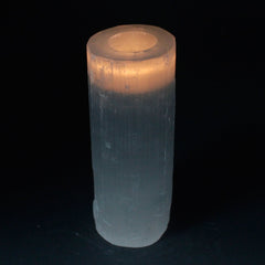 Selenite Cylinder Candle Holder - 20 cm
