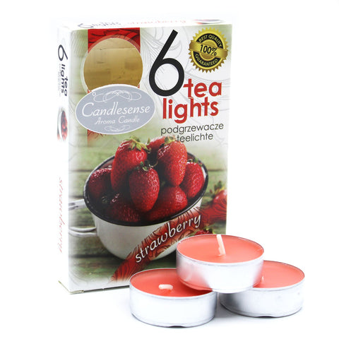 Set of 6 Scented Tealights - Strawberry