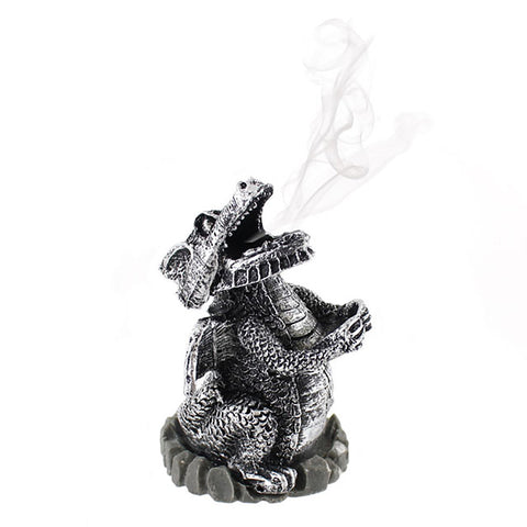Silver Dragon Incense Cone Holder
