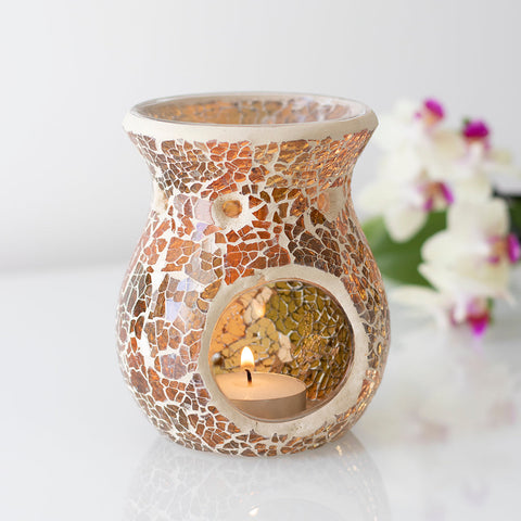 Small Brown Crackle Oil Burner