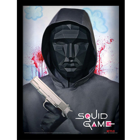 Squid Game Framed Picture 16 x 12 Mask Man  - Official Merchandise Gifts