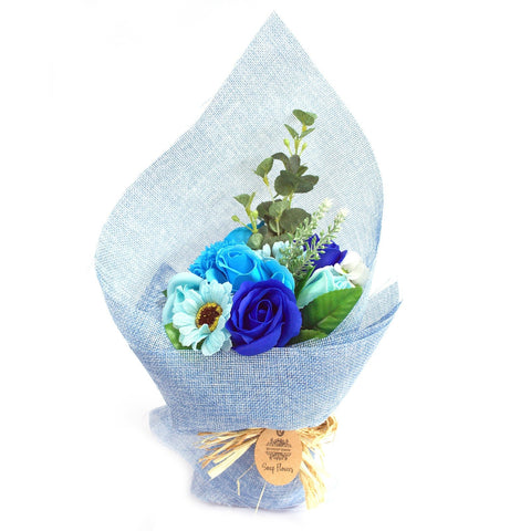 Standing Soap Flower Bouquet - Blue