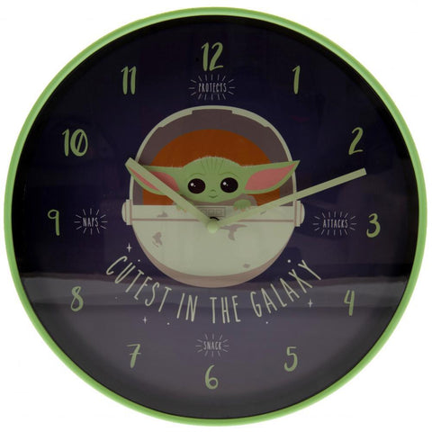 Star Wars: The Mandalorian Wall Clock Cutest  - Official Merchandise Gifts