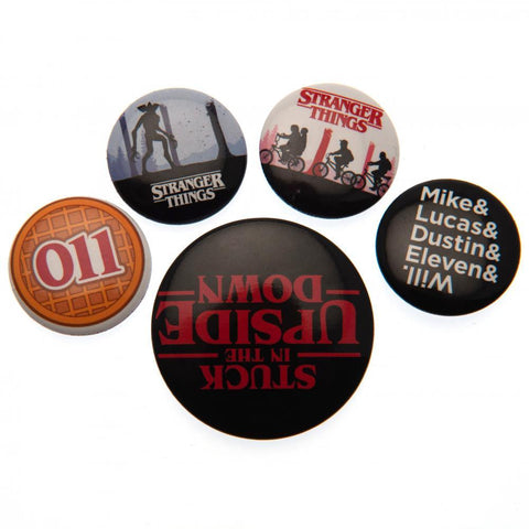 Stranger Things Button Badge Set  - Official Merchandise Gifts