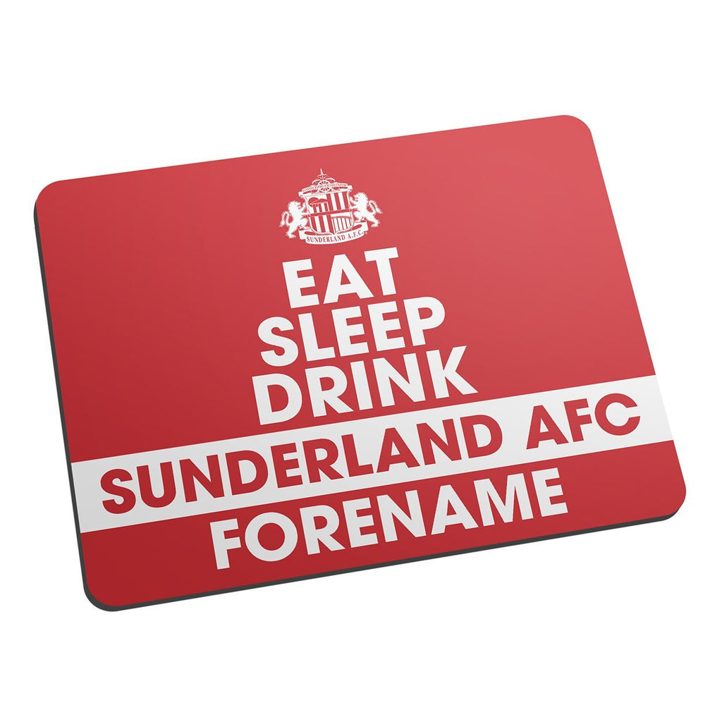 Personalised Sunderland AFC Eat Sleep Drink Mouse Mat