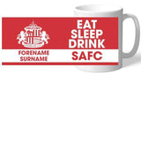 Personalised Sunderland AFC Eat Sleep Drink Mug