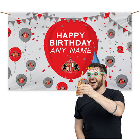 Sunderland Personalised Banner (5ft x 3ft, Balloons Design)