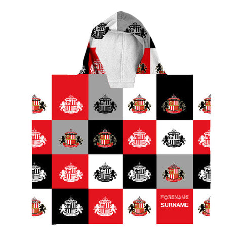 Sunderland Personalised Kids' Hooded Towel - Chequered