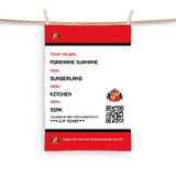 Sunderland Tea Towel - Personalised (Fans Ticket Design)