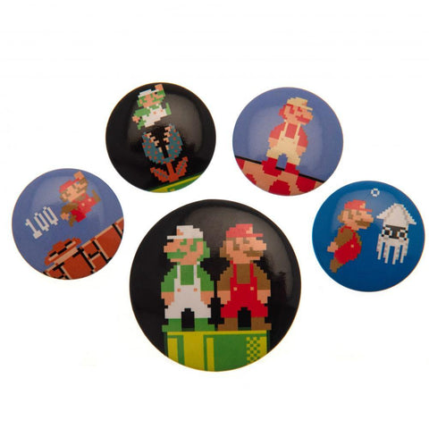 Super Mario Button Badge Set Retro  - Official Merchandise Gifts