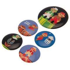 Super Mario Button Badge Set Retro  - Official Merchandise Gifts