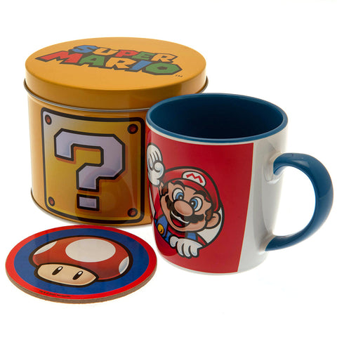 Super Mario Mug & Coaster Gift Tin  - Official Merchandise Gifts