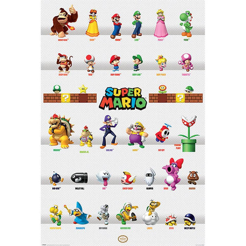 Super Mario Poster Character Parade 278  - Official Merchandise Gifts