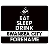 Personalised Swansea City Eat Sleep Drink Mouse Mat